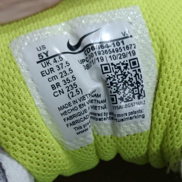 Nike Air Max 90 Ltr Gs Volt White Grey Black Size 5 - Picture 6 of 6